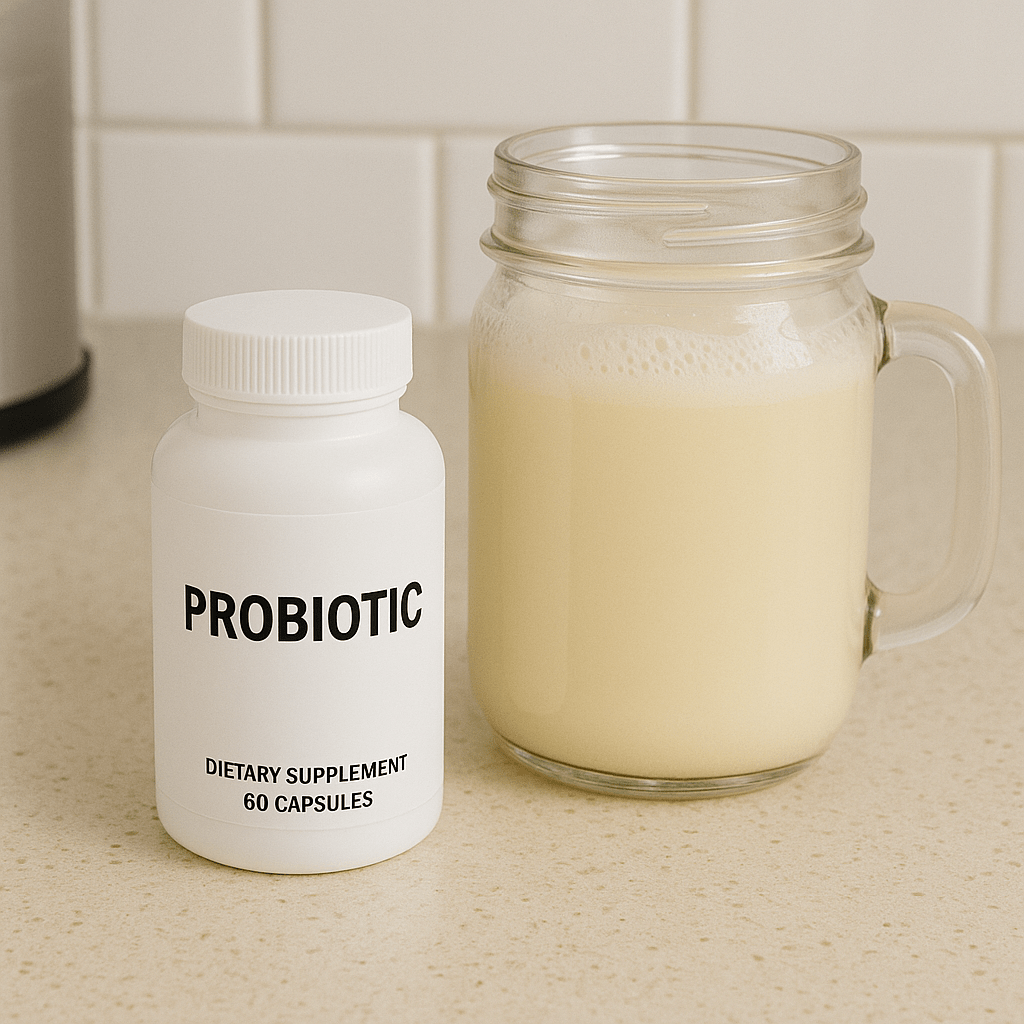 Probiotic supplement with fermented foods for gut health