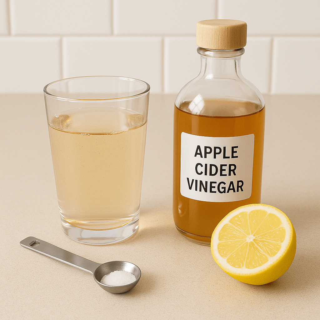 Apple cider vinegar in a glass, a natural fat burner and appetite suppressant