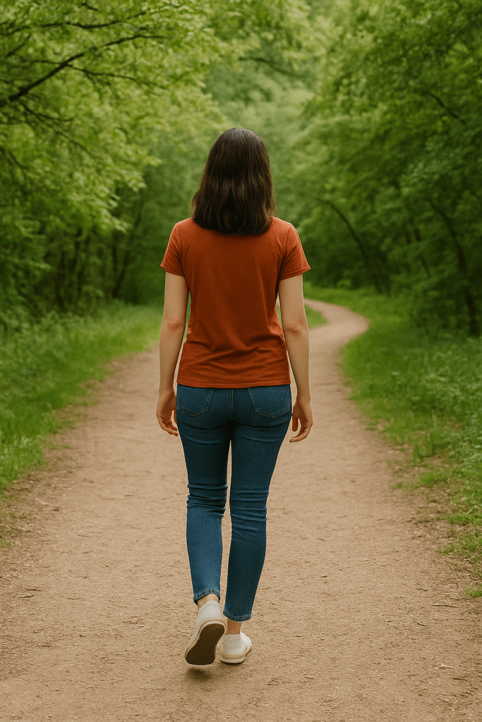 Solo nature walk for post-meal stress relief and mental clarity