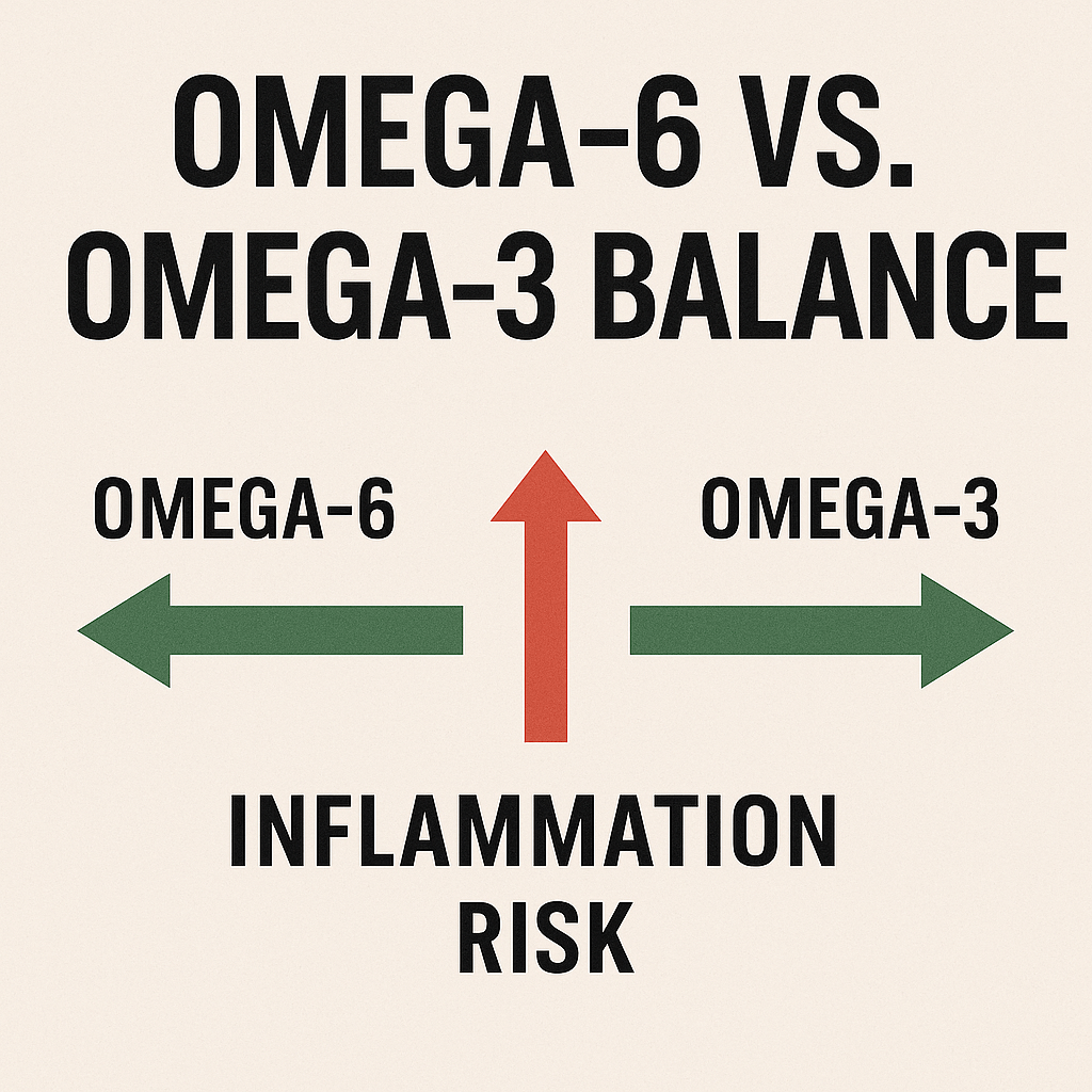 Omega-6 to Omega-3 fatty acid ratio infographic – inflammation and seed oils connection