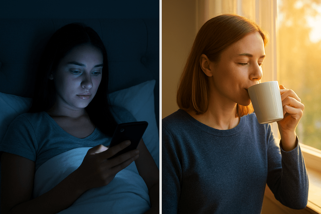 Comparison of phone use in bed vs. natural light exposure for better circadian health