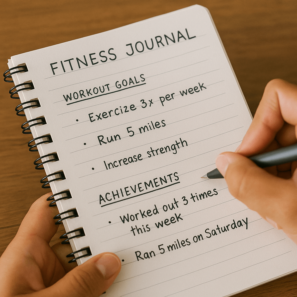 Track your progress: Set realistic, achievable fitness goals for consistency.
